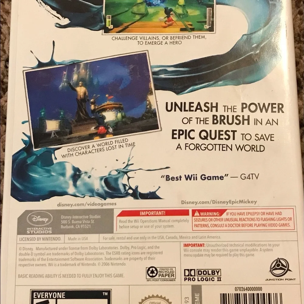 WII Disney Epic Mickey